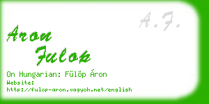 aron fulop business card