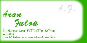 aron fulop business card